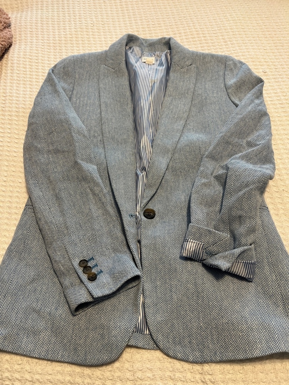 J. Crew Blue Herringbone Blazer
